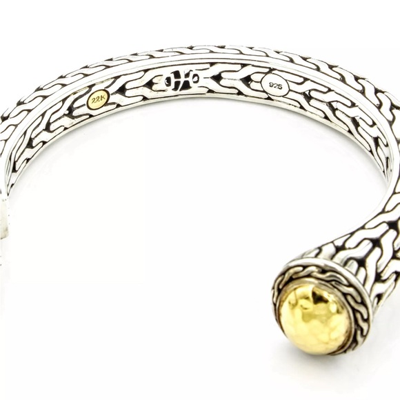 John Hardy Palu Collection Sterling Silver and 22K Kick Cuff Bracelet - Picture 5 of 5